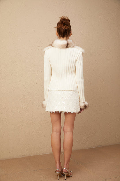 "Chiara" Cardigan mit Fell